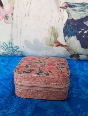 Floral Jewelry Box And Jewelry Pieces